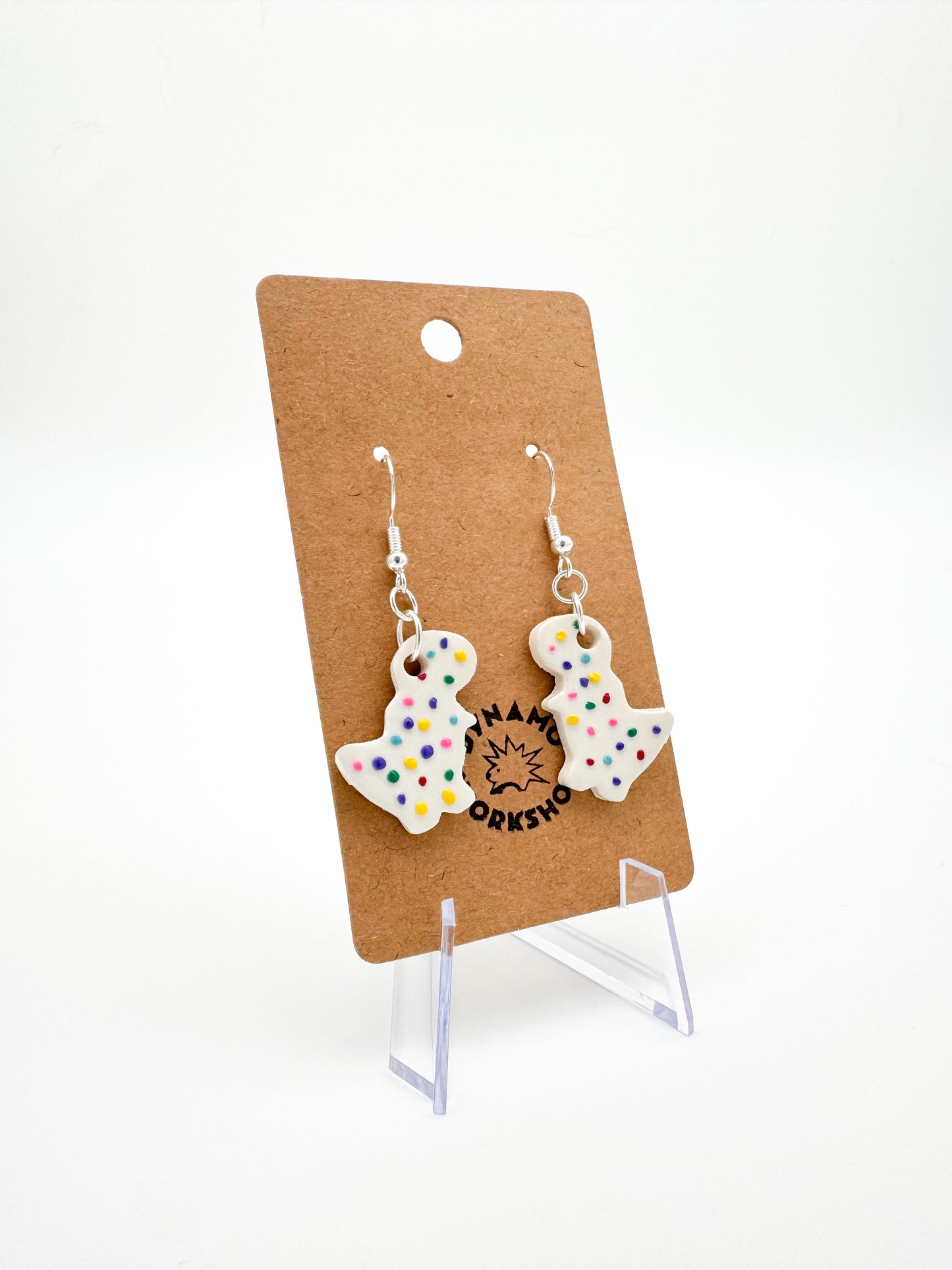 Dinosaur Iced Cookie Dangle Earrings