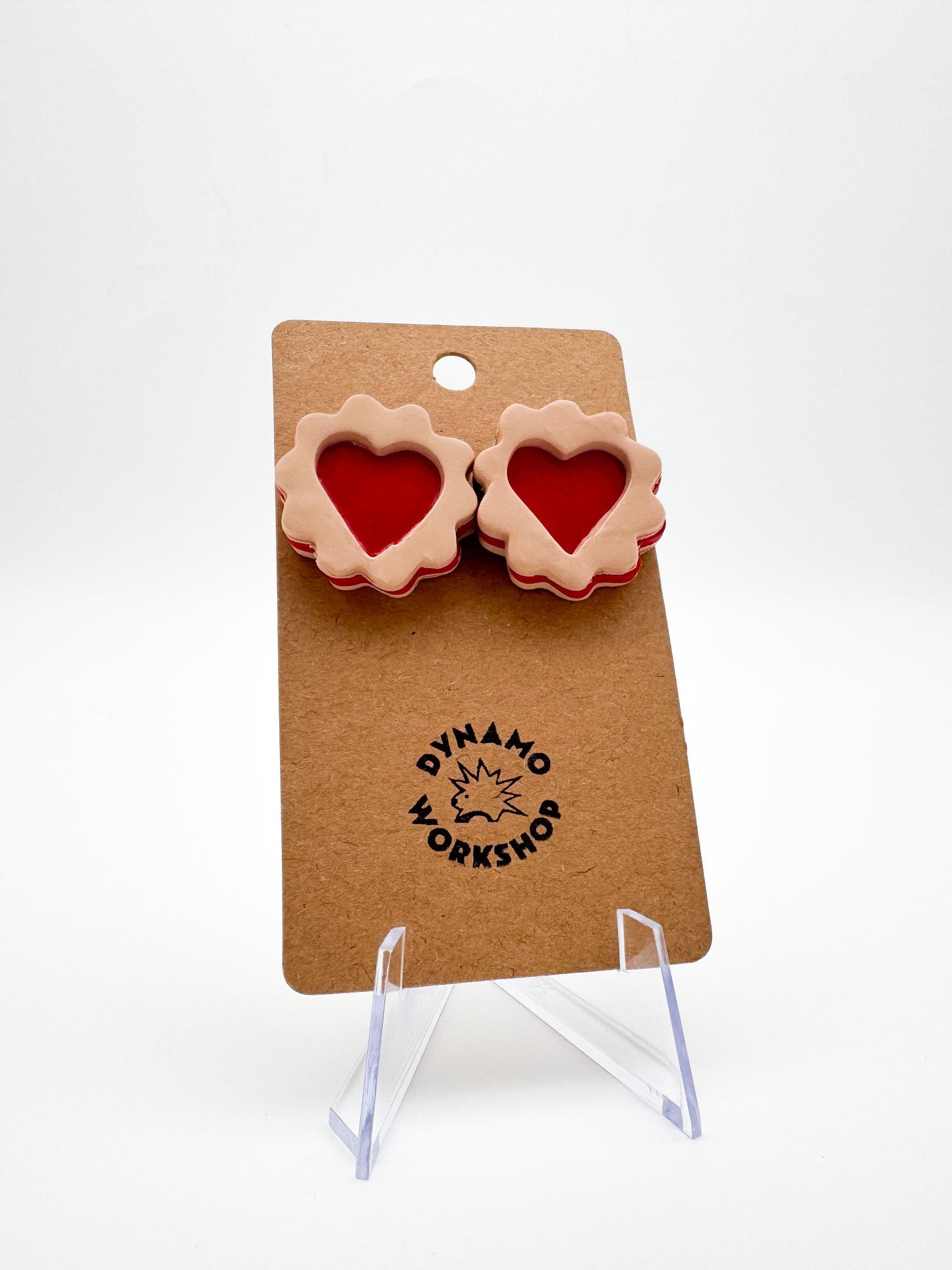 Heart Linzer Cookie Stud Earrings